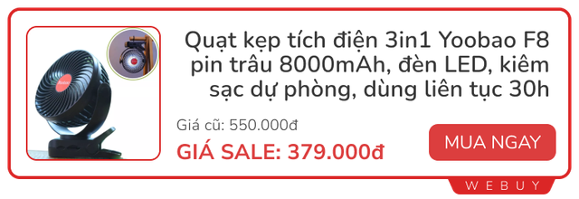 6 mẫu quạt mini tiện lợi: gió mát, pin trâu cực cần cho những ngày nóng nực sắp tới- Ảnh 8.