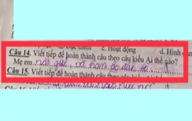 Bài tiếng Việt yêu cầu tả "Ai thế nào", học sinh tiểu học bốc trúng đề về "Mẹ" liền ngoáy vài chữ khiến phụ huynh sốc: Con với cái!- Ảnh 1. Bài tiếng Việt yêu cầu tả "Ai thế nào", học sinh tiểu học bốc trúng đề về "Mẹ" liền ngoáy vài chữ khiến phụ huynh sốc: Con với cái!- Ảnh 1.