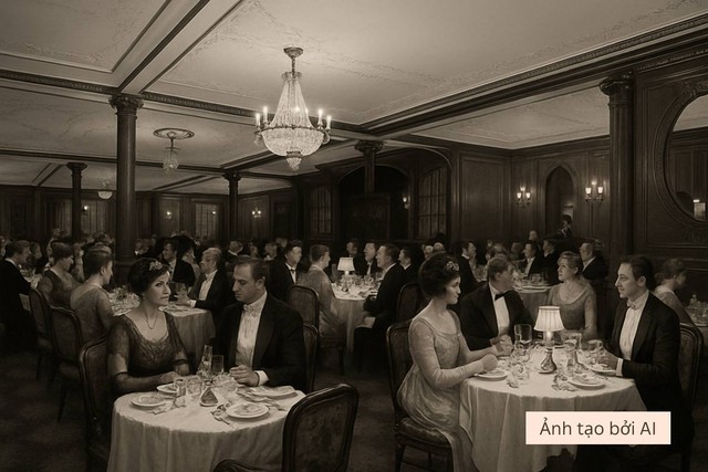 Khi AI tái hiện chân thực đêm tiệc cuối cùng trên tàu Titanic: Sự xa hoa tột cùng che mờ mọi hiểm họa- Ảnh 3. nha cai hi88 tái hiện chân thực đêm tiệc cuối cùng trên tàu Titanic: Sự xa hoa tột cùng che mờ mọi hiểm họa- Ảnh 3.