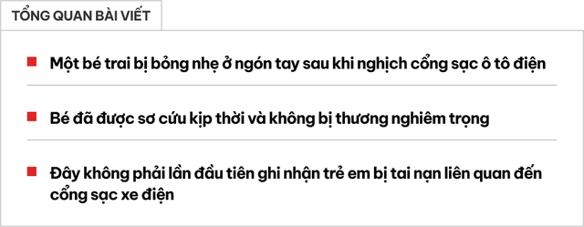 Khi đang chơi quanh ô tô điện, bé trai bất ngờ khóc thét: Hành động tưởng nhỏ hóa ra cực kỳ nguy hiểm- Ảnh 1. Khi đang chơi quanh ô tô điện, bé trai bất ngờ khóc thét: Hành động tưởng nhỏ hóa ra cực kỳ nguy hiểm- Ảnh 1.