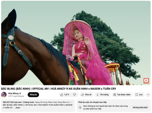 5 MV đạt 200 triệu view nhanh nhất Việt Nam: Hoà Minzy được “quốc dân độ” vươn lên Top 1, Sơn Tùng xếp sau nhân tố tranh cãi- Ảnh 1. 5 MV đạt 200 triệu view nhanh nhất Việt Nam: Hoà Minzy được “quốc dân độ” vươn lên Top 1, Sơn Tùng xếp sau nhân tố tranh cãi- Ảnh 1.