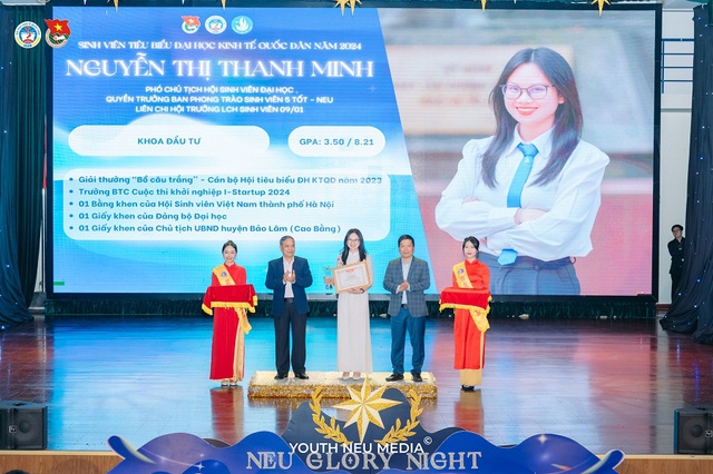 Thanh Minh được vinh danh Sinh viên tiêu biểu Đại học Kinh tế Quốc dân tại NEU Glory Night 2025 Thanh Minh được vinh danh Sinh viên tiêu biểu Đại học Kinh tế Quốc dân tại NEU Glory Night 2025