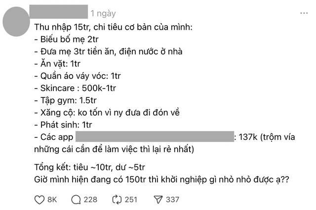 Không tin nổi với cách để có dư 150 triệu của cô gái lương 15 triệu: Vậy cũng được nữa hả…- Ảnh 1.