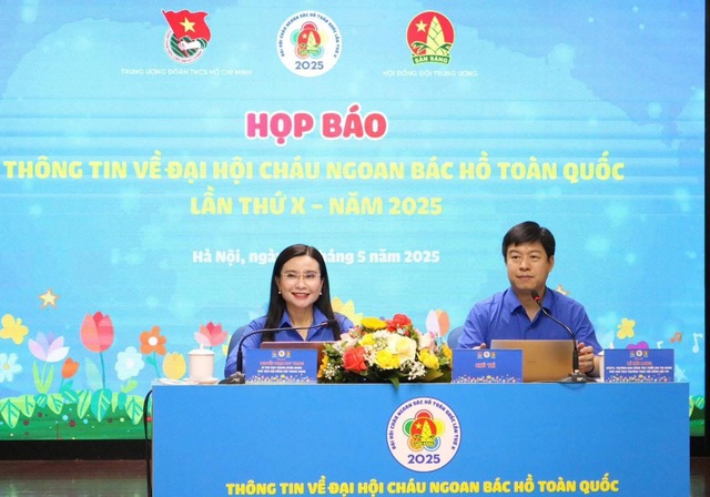 Ảnh số 1: Đồng chí Nguyễn Phạm Duy Trang, Bí thư BCH Trung ương Đoàn, Chủ tịch Hội Đồng đội Trung ương và đồng chí Lê Hải Long, Uỷ viên BTV, Trưởng Ban Công tác Thiếu nhi Trung ương Đoàn, Phó Chủ tịch Thường trực Hội đồng Đội Trung ương chủ trì họp báo. Ảnh số 1: Đồng chí Nguyễn Phạm Duy Trang, Bí thư BCH Trung ương Đoàn, Chủ tịch Hội Đồng đội Trung ương và đồng chí Lê Hải Long, Uỷ viên BTV, Trưởng Ban Công tác Thiếu nhi Trung ương Đoàn, Phó Chủ tịch Thường trực Hội đồng Đội Trung ương chủ trì họp báo.
