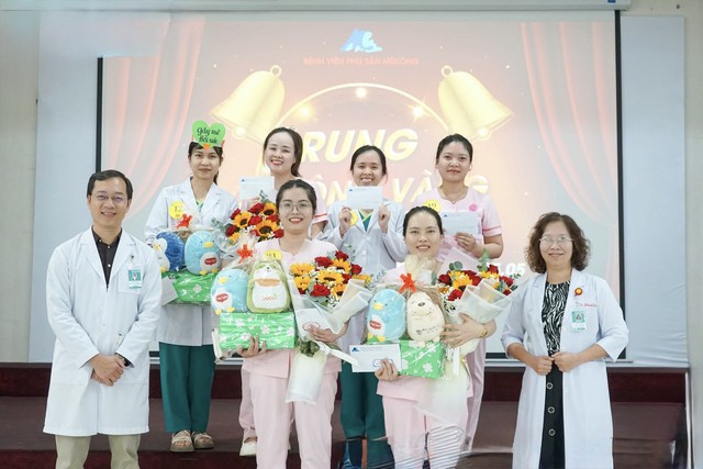 Sôi động Hội thi “Rung chuông vàng” tại Bệnh viện Phụ sản MêKông: Tri ân những người chăm sóc thầm lặng- Ảnh 4. Sôi động Hội thi “Rung chuông vàng” tại Bệnh viện Phụ sản MêKông: Tri ân những người chăm sóc thầm lặng- Ảnh 4.