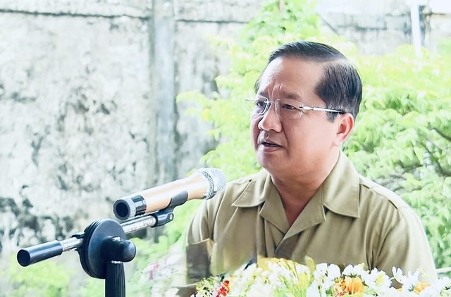 Uỷ viên Ban Thường vụ Tỉnh uỷ, Chủ tịch Uỷ ban Mặt trận Tổ quốc Việt Nam tỉnh Lê Thanh Triều phát biểu tại Lễ khánh thành. Uỷ viên Ban Thường vụ Tỉnh uỷ, Chủ tịch Uỷ ban Mặt trận Tổ quốc Việt Nam tỉnh Lê Thanh Triều phát biểu tại Lễ khánh thành.