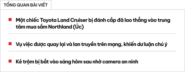 Trộm đánh liều lái Toyota Land Cruiser đâm xuyên trung tâm thương mại để trốn cảnh sát- Ảnh 1.