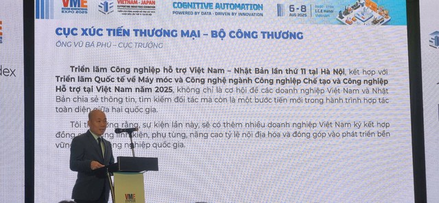 Ông Vũ Bá Phú - Cục trưởng Cục Xúc tiến thương mại phát biểu tại chương trình. Ông Vũ Bá Phú - Cục trưởng Cục Xúc tiến thương mại phát biểu tại chương trình.
