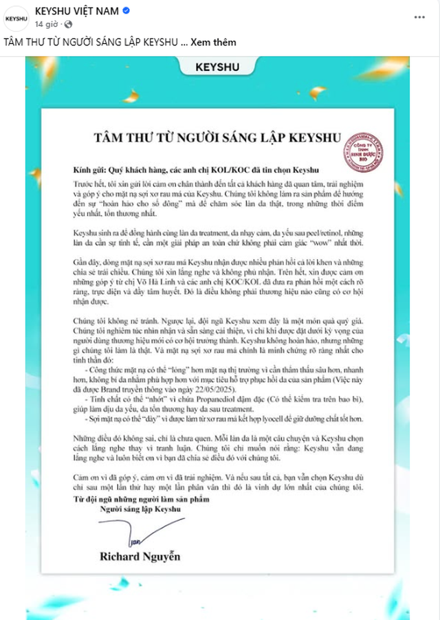 Võ Hà Linh đánh giá về loại mặt nạ Việt đang viral, nhãn hàng gây ấn tượng khi phản hồi bằng tâm thư này- Ảnh 6. Võ Hà Linh đánh giá về loại mặt nạ Việt đang viral, nhãn hàng gây ấn tượng khi phản hồi bằng tâm thư này- Ảnh 6.