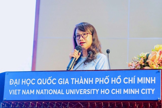 GS.TS Nguyễn Thị Thanh Mai phát biểu tại buổi lễ. GS.TS Nguyễn Thị Thanh Mai phát biểu tại buổi lễ.