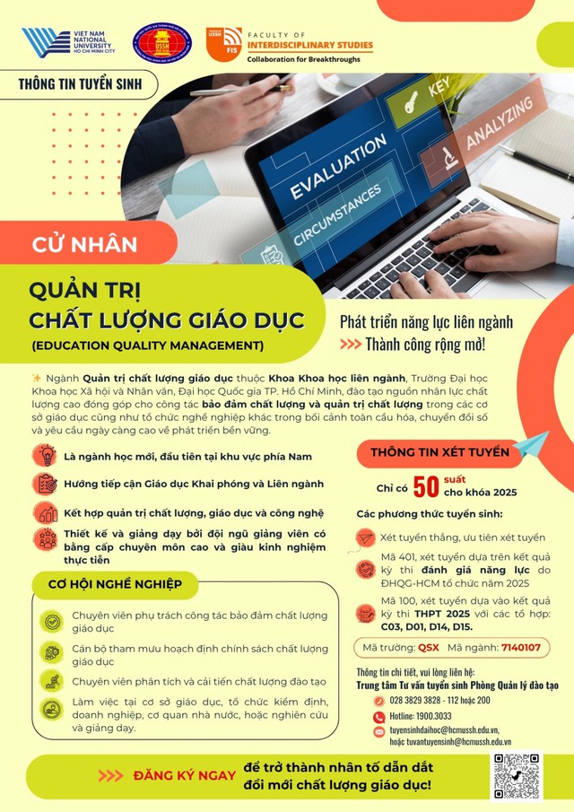Đại học Quốc gia thành phố Hồ Chí Minh cho phép đào tạo thí điểm ngành Quản trị chất lượng giáo dục - Hướng đi mới trong bối cảnh chuyển đổi số và hội nhập- Ảnh 1. Đại học Quốc gia thành phố Hồ Chí Minh cho phép đào tạo thí điểm ngành Quản trị chất lượng giáo dục - Hướng đi mới trong bối cảnh chuyển đổi số và hội nhập- Ảnh 1.