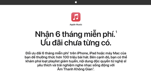 Apple bất ngờ tặng 6 tháng Apple Music miễn phí cho người dùng Việt- Ảnh 1. Apple bất ngờ tặng 6 tháng Apple Music miễn phí cho người dùng Việt- Ảnh 1.