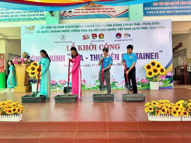 Khởi công công trình “YBA – Thư viện Container” tại xã Hưng Long- Ảnh 1.