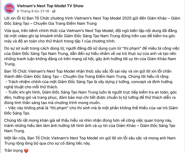 Nam Trung "dứt áo" rời ghế nóng Vietnam's Next Top Model 2025, lộ mâu thuẫn nội bộ!- Ảnh 6.