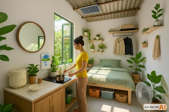 Phòng trọ sinh viên “biến hình”: Không gian nhỏ làm thế nào vẫn dư dả sống xanh?- Ảnh 3.