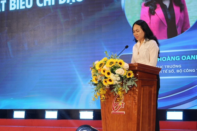 TS. Lê Hoàng Oanh - Cục trưởng, Cục TMĐT và Kinh tế số, Bộ Công Thương phát biểu tại chương trình