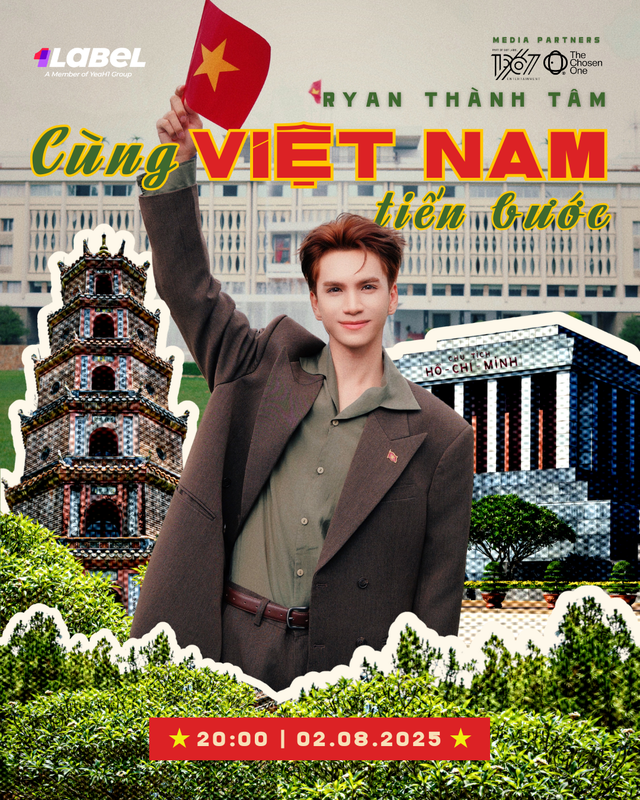 Ryan Thành Tâm ra mắt ca khúc mới cổ vũ lòng yêu nước - “Cùng Việt Nam tiến bước”- Ảnh 1. Ryan Thành Tâm ra mắt ca khúc mới cổ vũ lòng yêu nước - “Cùng Việt Nam tiến bước”- Ảnh 1.