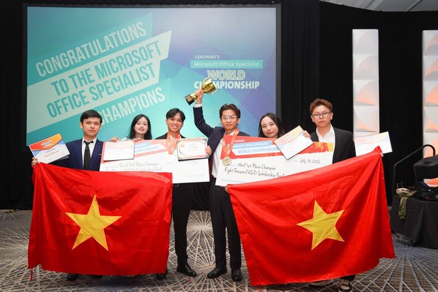 Đội tuyển Việt Nam giành huy chương vàng cuộc thi tin học văn phòng thế giới- Ảnh 1. Đội tuyển Việt Nam giành huy chương vàng cuộc thi tin học văn phòng thế giới- Ảnh 1.