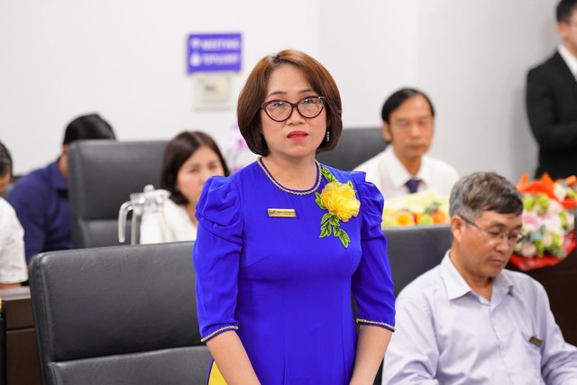 TS. Dương Thị Thùy Vân – Giám đốc CITT kiêm Trưởng phòng Khảo thí và Kiểm định chất lượng phát biểu nhận nhiệm vụ.