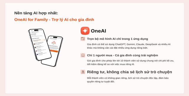 Nền tảng AI hợp nhất OneAI for Family - Trợ lý AI cho gia đình. Ra mắt nền tảng hợp nhất các mô hình AI tiên tiến hiện thực hóa mục tiêu phổ cập AI theo chiến lược chuyển đổi số quốc gia- Ảnh 4.