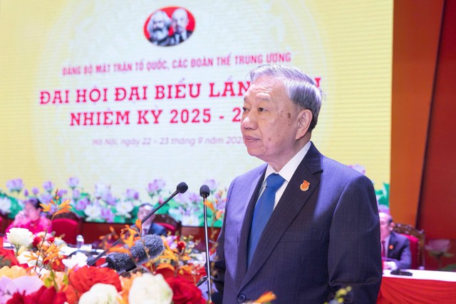 Tổng Bí thư Tô Lâm dự và phát biểu chỉ đạo Đại hội đại biểu Đảng bộ MTTQ, các đoàn thể Trung ương lần thứ I, nhiệm kỳ 2025-2030- Ảnh 2. Tổng Bí thư Tô Lâm dự và phát biểu chỉ đạo Đại hội đại biểu Đảng bộ MTTQ, các đoàn thể Trung ương lần thứ I, nhiệm kỳ 2025-2030- Ảnh 2.