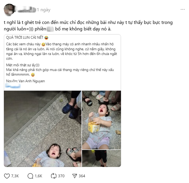 Cô gái trẻ gây bức xúc khi tỏ thái độ "phiền", "ghét trẻ con" để nói về 1 bé gái: Đừng đòi hỏi bố mẹ phải dạy bảo được em bé 3 tuổi NGOAN- Ảnh 1.