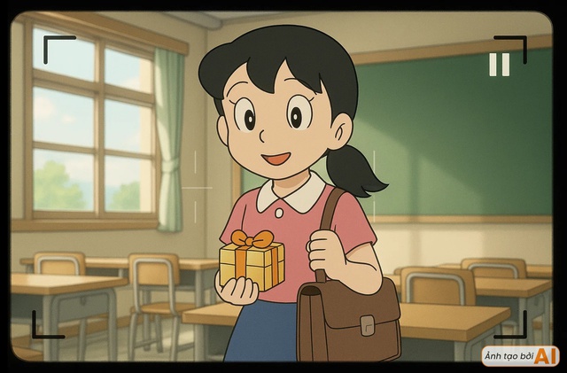 Đặt camera theo dõi ngày tựu trường của nhóm bạn Doraemon: lich truc tiep bong da ngoai hang anh suýt đi muộn, Shizuka vẫn chuẩn "ngoan xinh yêu"- Ảnh 2.