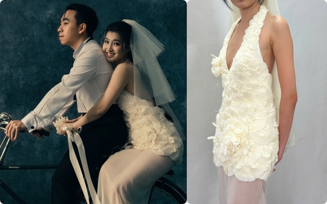 C&ocirc; d&acirc;u h&agrave;o m&ocirc;n Phương Nhi g&acirc;y ch&uacute; &yacute; khi chọn đầm cưới thương hiệu Việt cho bộ cưới ảnh cưới b&ecirc;n ch&uacute; rể Minh Ho&agrave;ng- Ảnh 1.