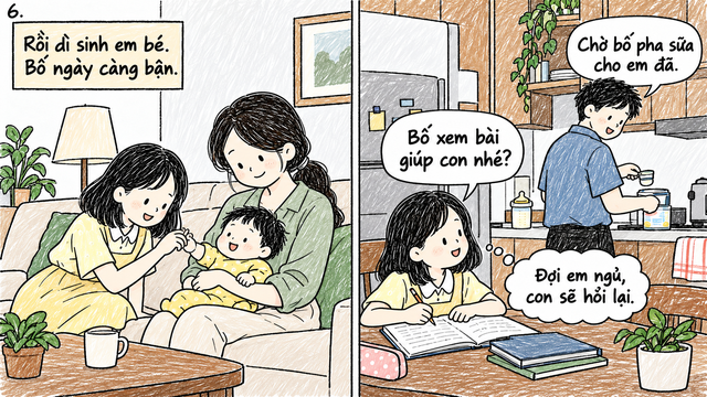 Chiếc xe m&aacute;y chỉ đủ chỗ cho bố v&agrave; mẹ kế chở em b&eacute; đi chơi, vậy th&igrave; trong căn nh&agrave; n&agrave;y c&ograve;n chỗ n&agrave;o cho con kh&ocirc;ng?- Ảnh 6.