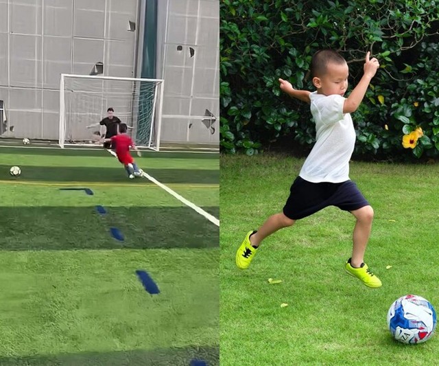 Con trai Hồ Ngọc H&agrave; giống Kim L&yacute; chuẩn một khu&ocirc;n, đạt danh hiệu &ldquo;cầu thủ xuất sắc&rdquo; khiến bố kh&ocirc;ng ngớt tự h&agrave;o- Ảnh 2.