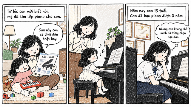 Mẹ bắt con gái học piano suốt 8 năm trời mà chẳng bận tâm con có muốn hay không, biết lý do càng khiến con thêm buồn lòng- Ảnh 1.