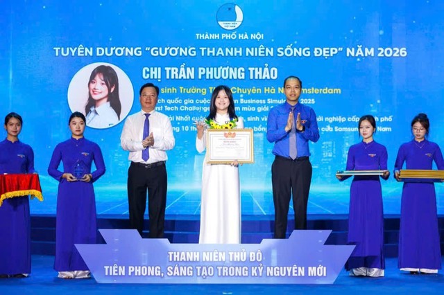 Nữ sinh Trần Phương Thảo lan tỏa tri thức công nghệ, vinh dự nhận danh hiệu “Thanh niên sống đẹp” 2026 - Ảnh 1.
