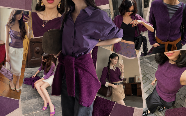 Màu tím "bà ngoại" thành hot trend thời trang!- Ảnh 1.