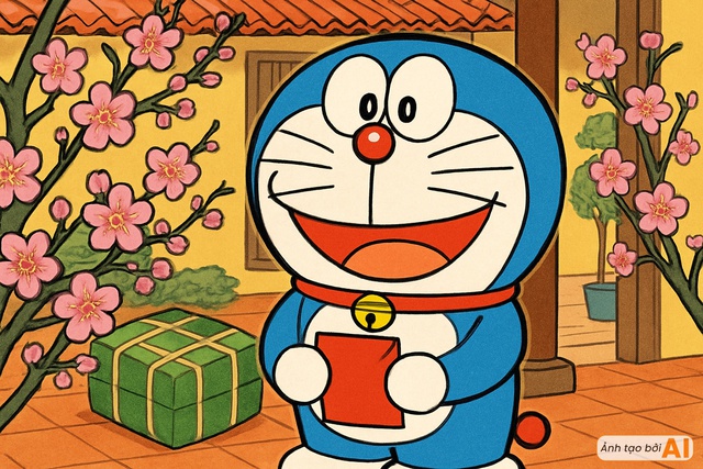 Nếu đến Việt Nam đ&oacute;n Tết, nh&oacute;m bạn Doraemon tự nhi&ecirc;n được l&igrave; x&igrave;: Người ngượng ng&ugrave;ng cảm ơn, người nhận nhanh như gi&oacute;- Ảnh 1.