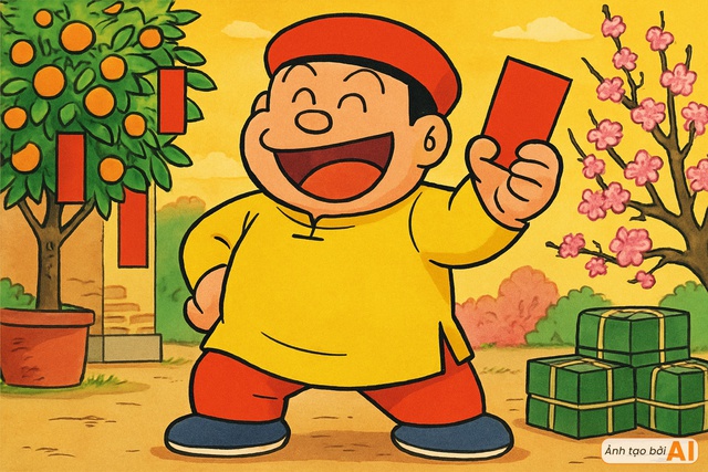 Nếu đến Việt Nam đ&oacute;n Tết, nh&oacute;m bạn Doraemon tự nhi&ecirc;n được l&igrave; x&igrave;: Người ngượng ng&ugrave;ng cảm ơn, người nhận nhanh như gi&oacute;- Ảnh 3.