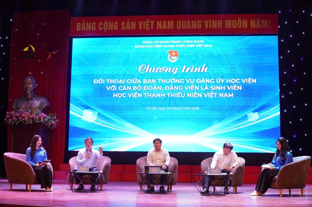 Lễ kỷ niệm 95 năm Ng&agrave;y th&agrave;nh lập Đo&agrave;n TNCS Hồ Ch&iacute; Minh v&agrave; Chương tr&igrave;nh đối thoại giữa Đảng ủy Học viện Thanh thiếu ni&ecirc;n Việt Nam v&agrave; c&aacute;n bộ đo&agrave;n, đảng vi&ecirc;n chi bộ sinh vi&ecirc;n - Ảnh 2.