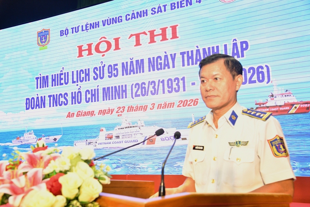 Tuổi trẻ Bộ tư lệnh V&ugrave;ng cảnh s&aacute;t biển 4: S&ocirc;i nổi hội thi &ldquo;95 năm rạng rỡ t&ecirc;n Đo&agrave;n&rdquo;  - Ảnh 2.