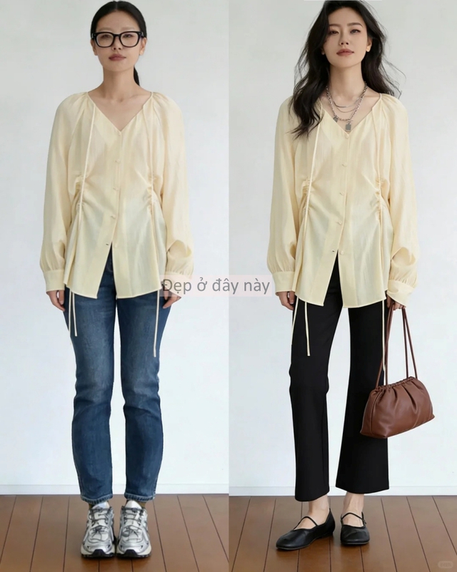 Bỏ quần jeans, thay bằng quần ống su&ocirc;ng: 9 set đồ đơn giản gi&uacute;p chị em &ldquo;lột x&aacute;c&rdquo; d&aacute;ng v&oacute;c chỉ trong v&agrave;i ph&uacute;t - Ảnh 2.