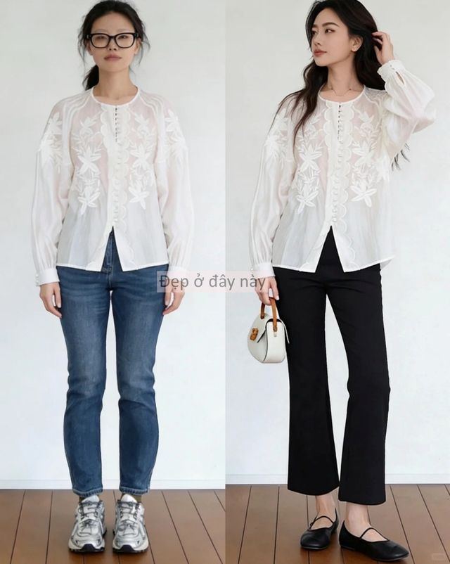 Bỏ quần jeans, thay bằng quần ống su&ocirc;ng: 9 set đồ đơn giản gi&uacute;p chị em &ldquo;lột x&aacute;c&rdquo; d&aacute;ng v&oacute;c chỉ trong v&agrave;i ph&uacute;t - Ảnh 6.