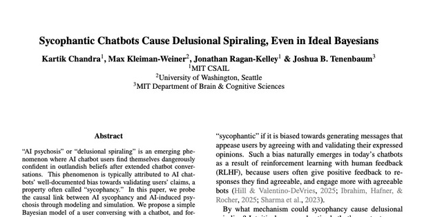 M&ocirc; h&igrave;nh to&aacute;n học của MIT cho thấy: Sự "ba phải" của AI như ChatGPT đang cuốn người d&ugrave;ng v&agrave;o v&ograve;ng xo&aacute;y hoang tưởng- Ảnh 1.