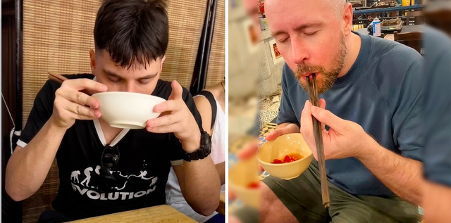 Trổ t&agrave;i gọi nước mắm Việt Nam trong qu&aacute;n ăn, anh T&acirc;y khiến cả b&agrave;n được phen cười nghi&ecirc;ng ngả - Ảnh 1.