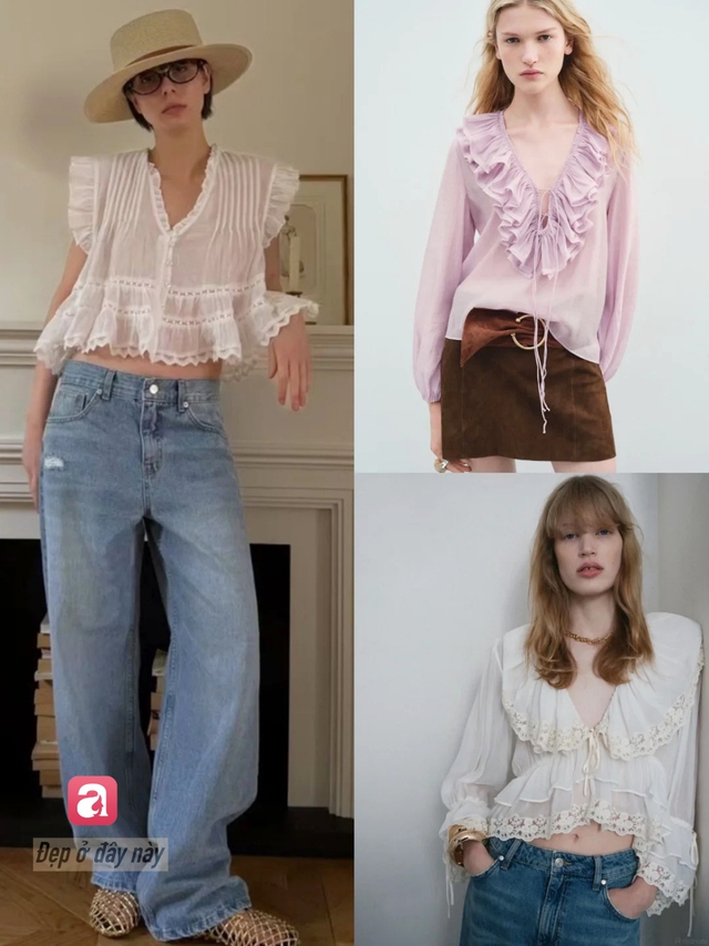 Kh&ocirc;ng cộp m&aacute;c "b&aacute;nh b&egrave;o": &Aacute;o ren b&egrave;o nh&uacute;n h&egrave; 2026 được mặc theo c&aacute;ch tinh tế v&agrave; c&oacute; gu hơn bao giờ hết- Ảnh 4.