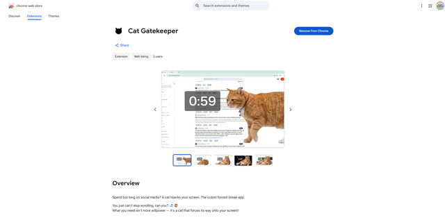 Ứng dụng hay: Ch&uacute; m&egrave;o b&eacute;o đ&aacute;ng y&ecirc;u "nằm ch&igrave;nh &igrave;nh" tr&ecirc;n m&agrave;n h&igrave;nh để nhắc nhở mọi người kh&ocirc;ng lướt mạng x&atilde; hội nữa - Ảnh 1.
