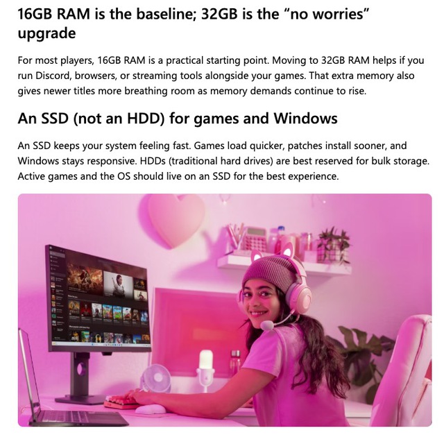 Microsoft tuyên bố 16GB RAM chỉ là mức tối thiểu, 32GB mới là tiêu chuẩn "không cần lo nghĩ"- Ảnh 1. Microsoft tuyên bố 16GB RAM chỉ là mức tối thiểu, 32GB mới là tiêu chuẩn "không cần lo nghĩ"- Ảnh 1.