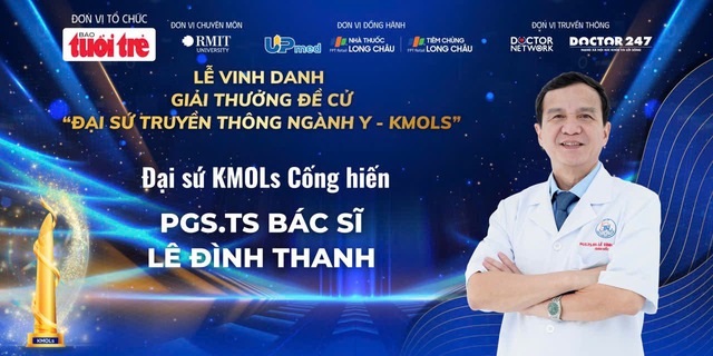 PGS.TS. L&ecirc; Đ&igrave;nh Thanh được vinh danh &ldquo;Đại sứ truyền th&ocirc;ng ng&agrave;nh Y &ndash; KMOLs&rdquo; hạng mục cống hiến - Ảnh 1.
