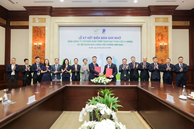 V-Green hợp t&aacute;c VNPT ph&aacute;t triển mạng lưới trạm sạc v&agrave; tủ đổi pin xe điện tr&ecirc;n to&agrave;n quốc - Ảnh 1.