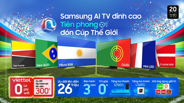 World Cup 2026 còn chưa khởi tranh, Samsung đã tung loạt AI TV với tính năng "đọc trận đấu", ưu đãi tới 26 triệu đồng để hút fan bóng đá - Ảnh 1.