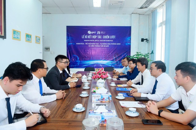 Lễ ký kết hợp tác chiến lược giữa Saigon Postel (SPT) và Naiscorp Robotics - Ảnh 1.