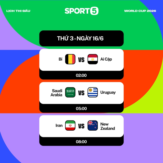 Lịch thi đấu World Cup ngày 16/6 giờ Việt Nam: Chờ Tây Ban Nha phô diễn sức mạnh, Bỉ và Uruguay đại chiến - Ảnh 1.