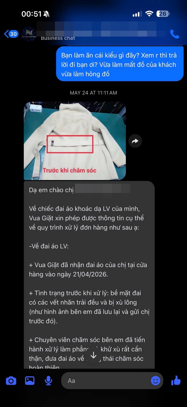 Drama khách tố tiệm giặt Hà Nội làm mất 2 áo hiệu 60 triệu, áo khoác LV 150 triệu cũng gặp sự cố thảm thương- Ảnh 13. Drama khách tố tiệm giặt Hà Nội làm mất 2 áo hiệu 60 triệu, áo khoác LV 150 triệu cũng gặp sự cố thảm thương- Ảnh 13.